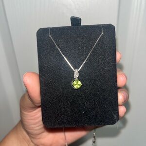 Kay Jewelers Silver Necklace with Lime Green Pendant